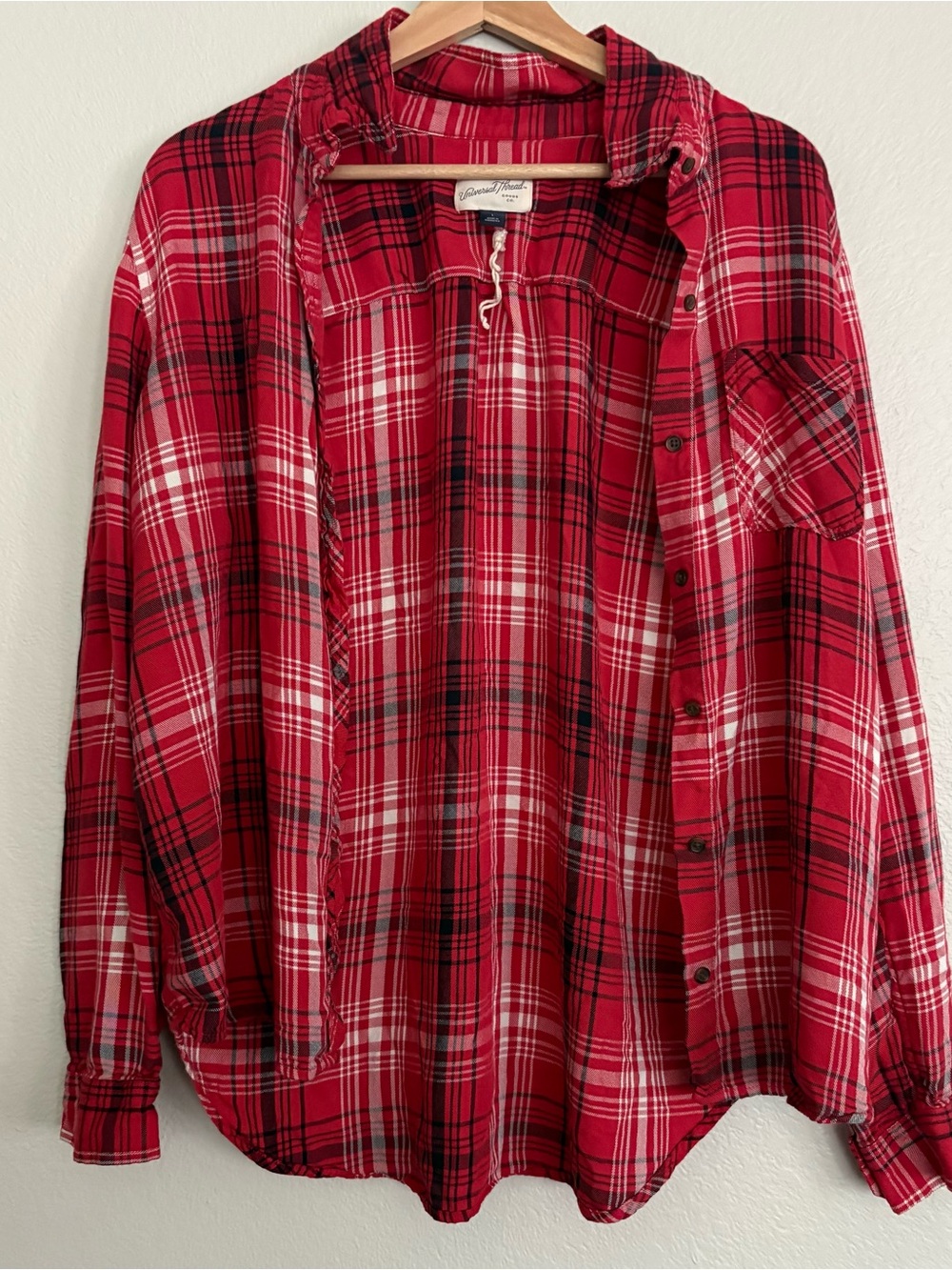 Universal Thread Red Plaid Button-Down Shirt